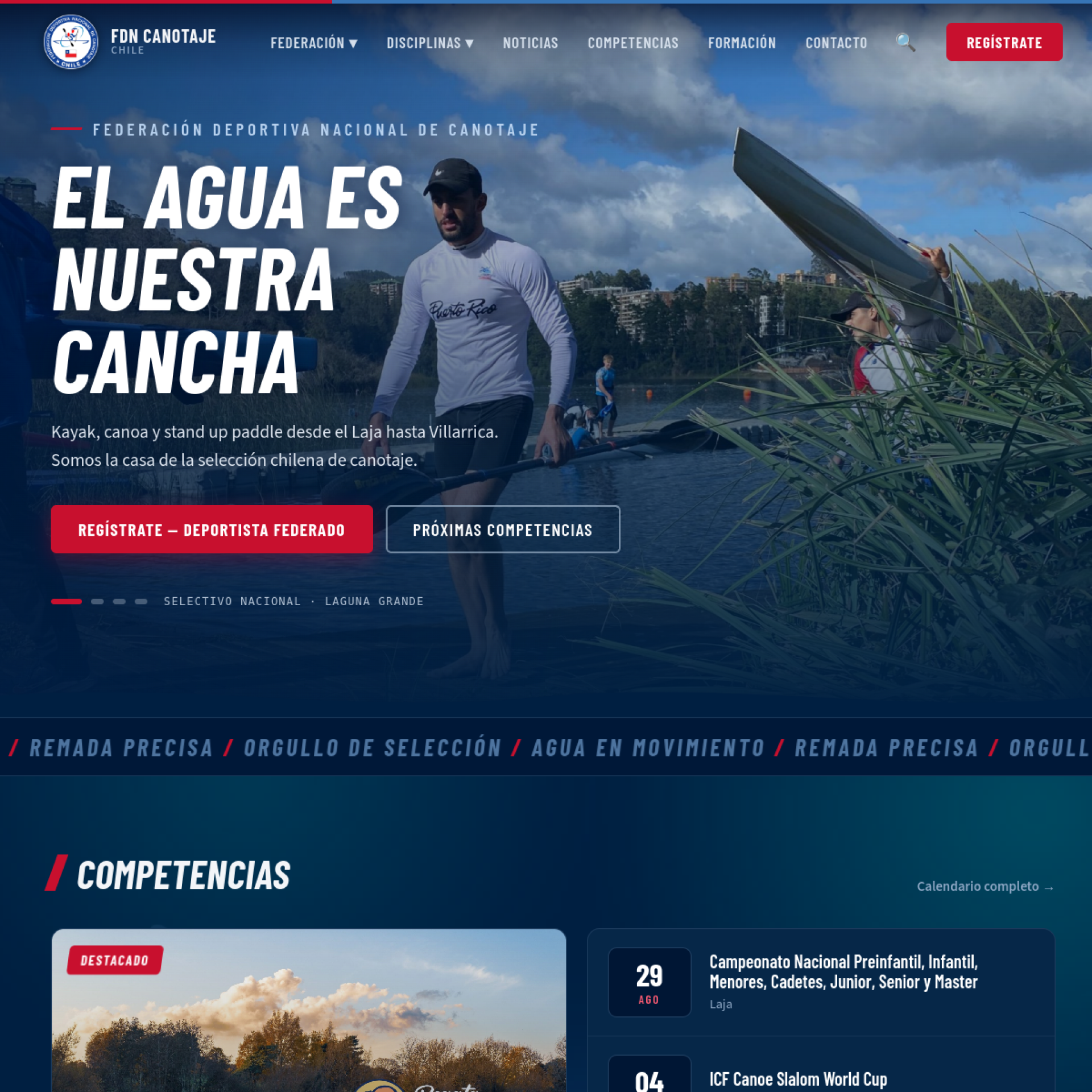 Screenshot canotajechile.cl